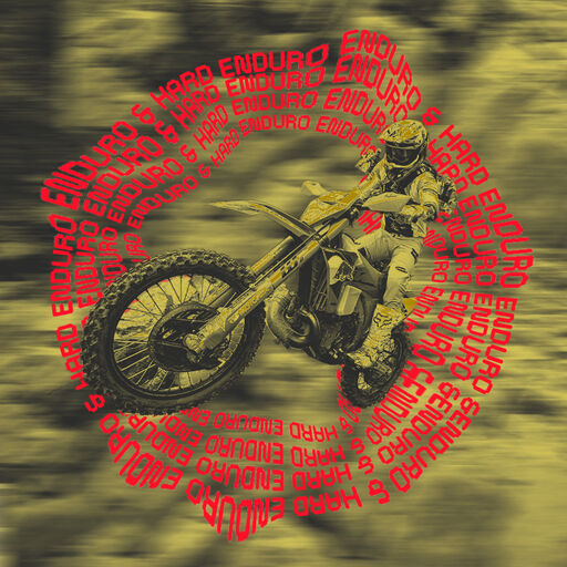 off-road moto rider with stylized text calling out enduro and hard enduro gifts