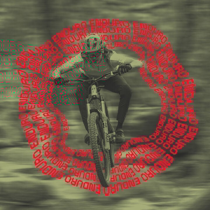 enduro rider with stylized text calling out enduro gifts