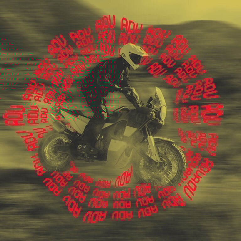 adventure rider with stylized text calling out ADV gifts