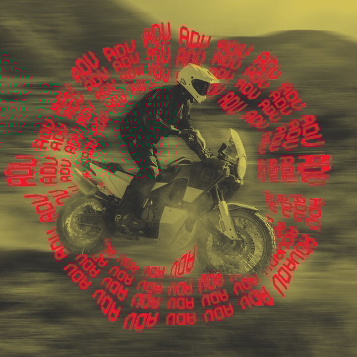 adventure rider with stylized text calling out ADV gifts