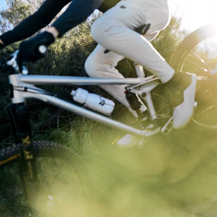 Close up of person on MTB Bike