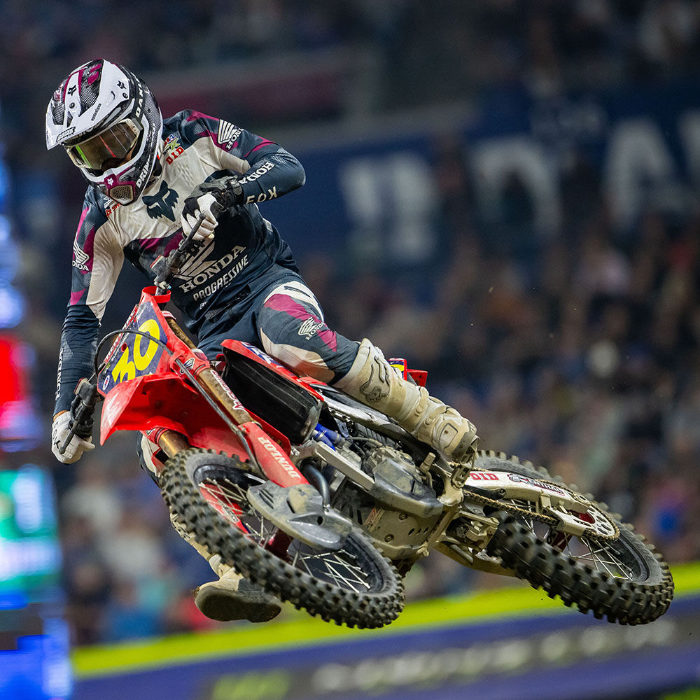 Joe Shimoda in air on Moto Bike 