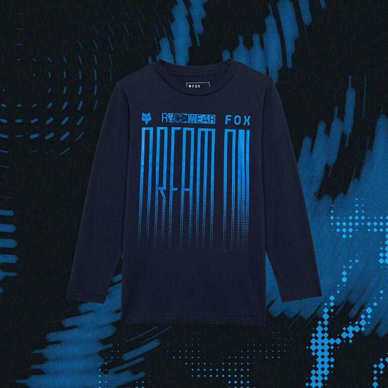 Blue dream on long sleeve shirt over black and blue background
