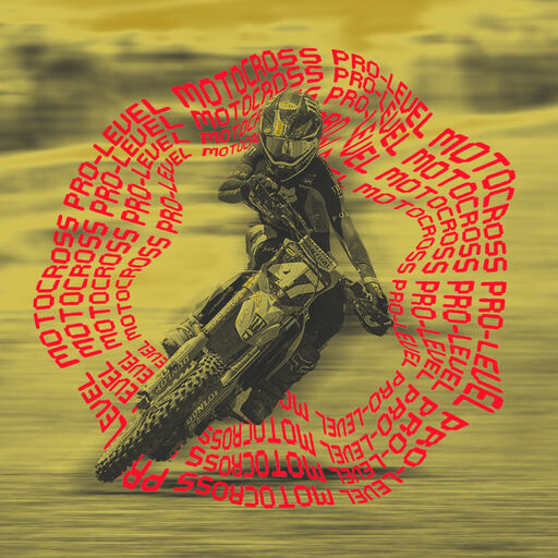 motocross rider with stylized text calling out motocross pro-level gifts