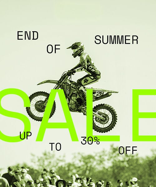 MX Rider with text that says "End of Summer Sale Up to 30% Off"