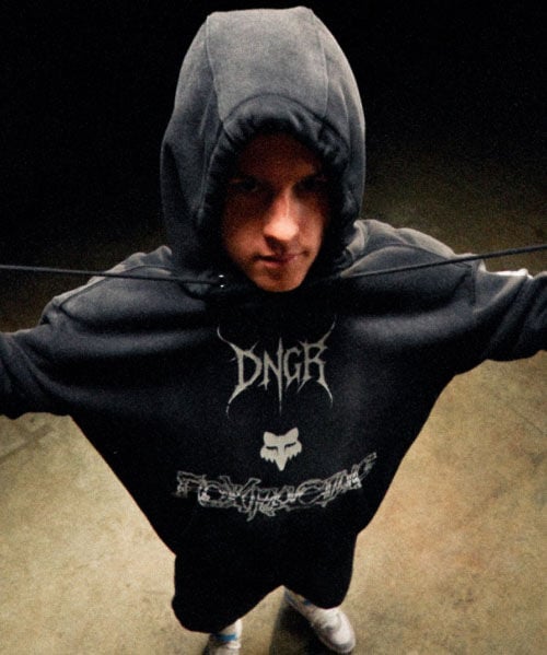 Haiden Deegan wearing DNGR collection hoodie