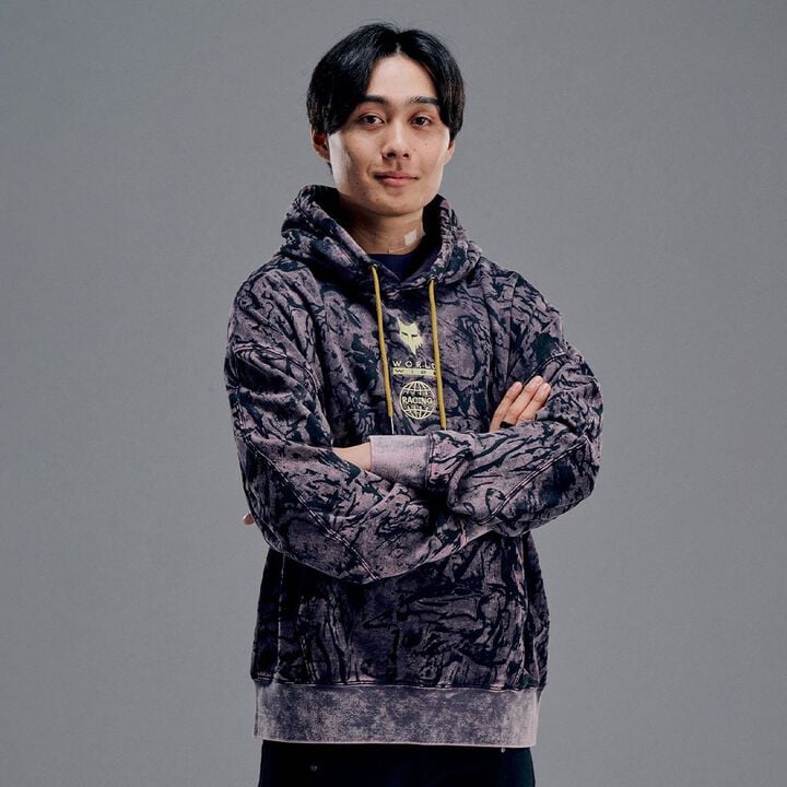 Joe Shimoda wearing Fox hoodie