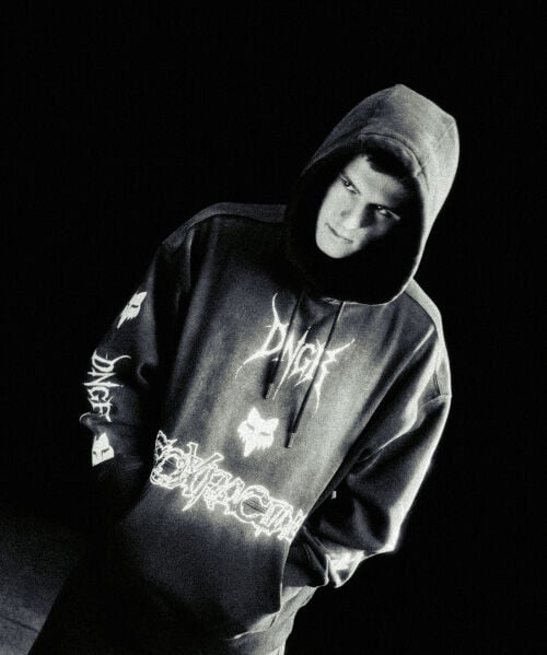 Haiden Deegan wearing DNGR collection hoodie