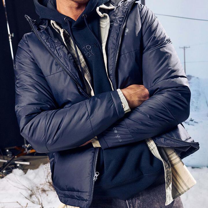 Male model wearing the Ridgeway Jacket for Men