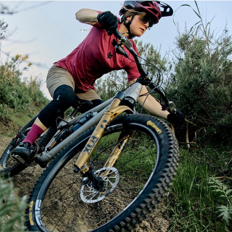 Close up of person on MTB Bike