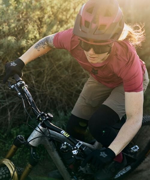 Woman riding MTB